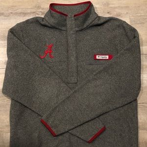 Columbia Fleece 1/4 Snap Pullover Sweater Alabama Bama Crimson Tide